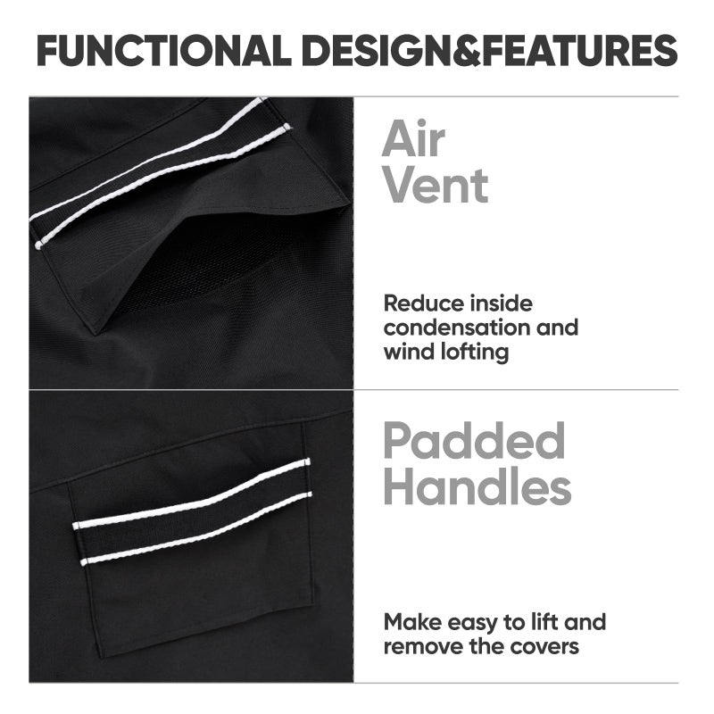 loriano Patio Furniture Covers  4 Piece Outdoor Furniture Cover Waterproof  Patio Furniture Cover Set  Lawn Patio Set Covers Black - Image 5